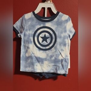 Jumping Beans Baby Boy Blue Marvel Tie-Dye Star Shirt and Shorts Set